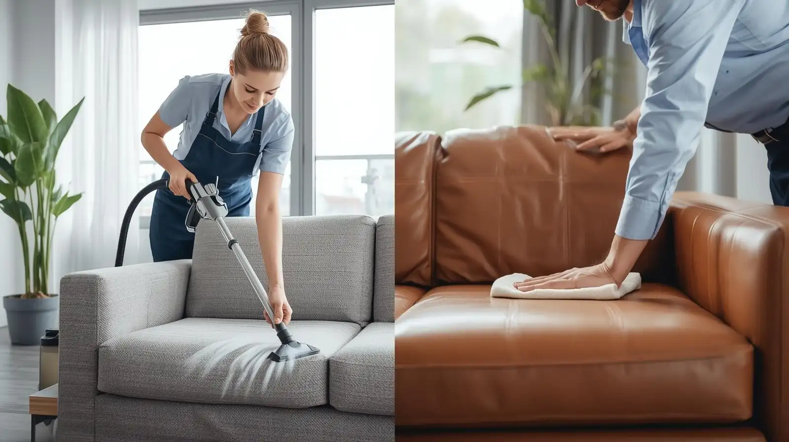 Fabric vs Leather Couches cleaning